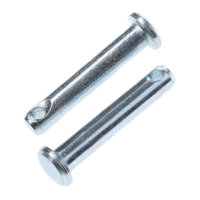 RS PRO 25.4mm Bright Zinc Plated Steel Clevis Pin, 4.76mm Diameter
