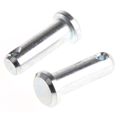 RS PRO 19.05mm Bright Zinc Plated Steel Clevis Pin, 6.35mm Diameter