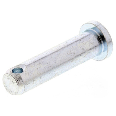 RS PRO 25.4mm Bright Zinc Plated Steel Clevis Pin, 6.35mm Diameter