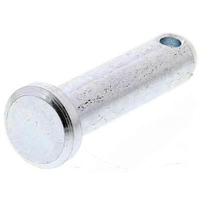RS PRO 25.4mm Bright Zinc Plated Steel Clevis Pin, 6.35mm Diameter