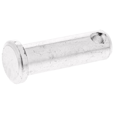 RS PRO 25.4mm Bright Zinc Plated Steel Clevis Pin, 8mm Diameter