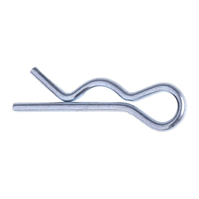 RS PRO 19.5mm Bright Zinc Plated Steel Retaining Clip, 4.76mm Diameter
