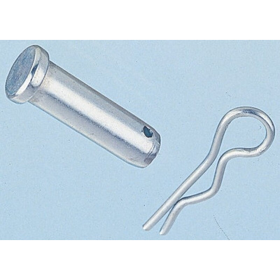 RS PRO Bright Zinc Plated Steel Retaining Clip, 8mm Diameter