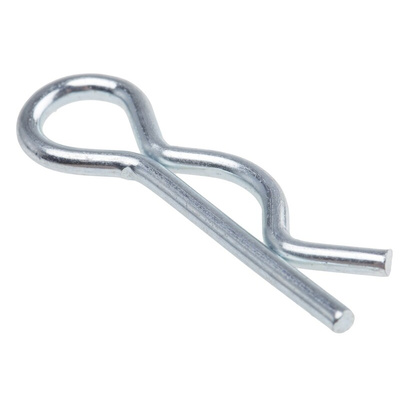 RS PRO Bright Zinc Plated Steel Retaining Clip, 8mm Diameter