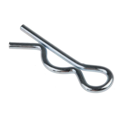 RS PRO 33mm Bright Zinc Plated Steel Retaining Clip, 9.5mm Diameter