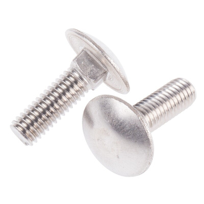 Plain Stainless Steel Coach Bolt, M6 x 20mm