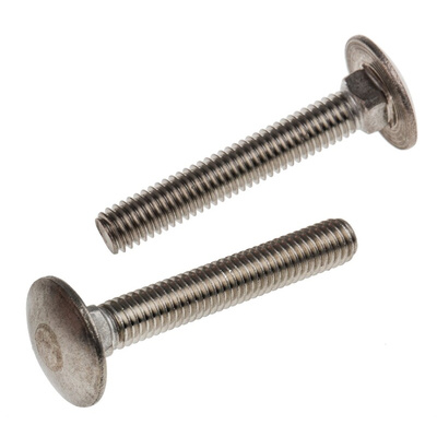 Plain Stainless Steel Coach Bolt, M6 x 40mm