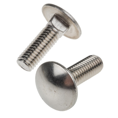 Plain Stainless Steel Coach Bolt, M8 x 25mm