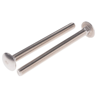 Plain Stainless Steel Coach Bolt, M8 x 100mm