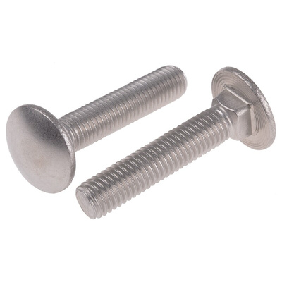Plain Stainless Steel Coach Bolt, M10 x 50mm