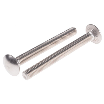 Plain Stainless Steel Coach Bolt, M10 x 100mm