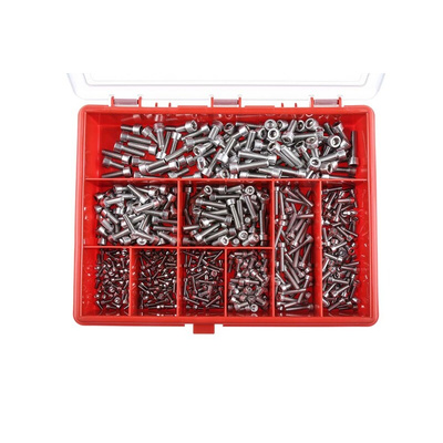 RS PRO Stainless Steel 545 Piece Hex Socket Drive Screw/Bolt Kit