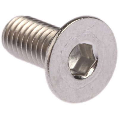 RS PRO Plain Stainless Steel Hex Socket Countersunk Screw, DIN 7991, M4 x 10mm