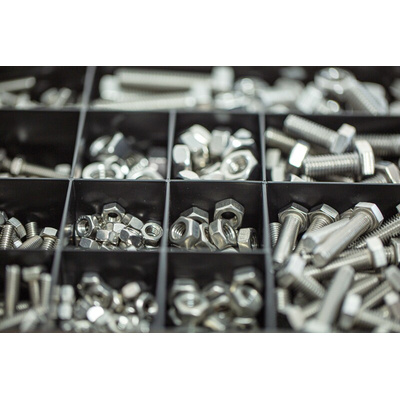 RS PRO Stainless Steel 624 Piece Hex Drive Screw/Bolt & Nut Kit