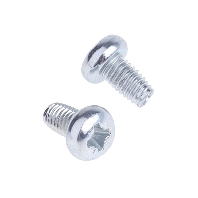 RS PRO Bright Zinc Plated, Clear Passivated Steel Pan Head Thread Forming Screw, M3 x 5mm Long