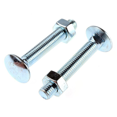 Bright Zinc Plated Steel Coach Bolt, M10 x 65mm