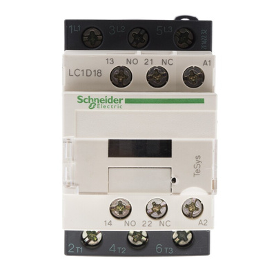 Schneider Electric LC1D Series Contactor, 400 V ac Coil, 3-Pole, 18 A, 7.5 kW, 3NO, 690 V ac