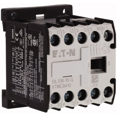 Eaton DILEM Series Contactor, 110 V ac Coil, 3-Pole, 9 A, 4 kW, 3NO, 400 V ac