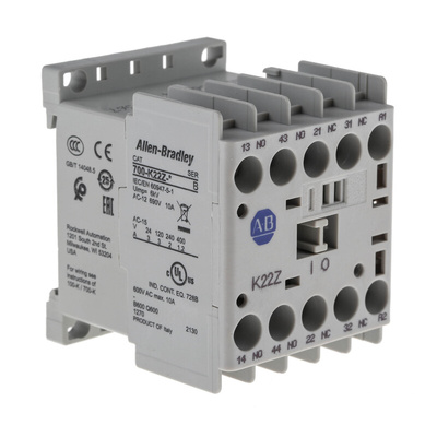 Allen Bradley 700K Series Contactor, 24 V dc Coil, 4-Pole, 10 A, 2NC + 2NO, 690 V ac