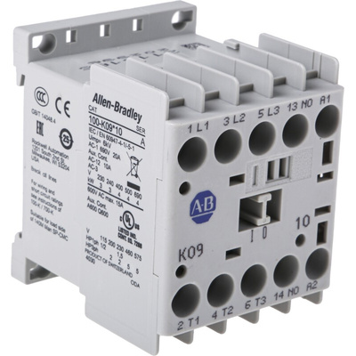 Allen Bradley 100K Series Contactor, 24 V dc Coil, 3-Pole, 9 A, 4 kW, 3NO, 690 V ac