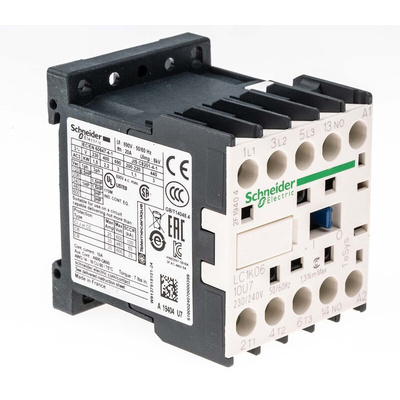 Schneider Electric LC1K Series Contactor, 230 V ac Coil, 3-Pole, 6 A, 2.2 kW, 3NO, 690 V ac