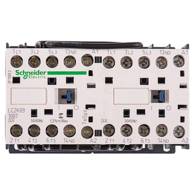 Schneider Electric LC2K Series Contactor, 24 V ac Coil, 3-Pole, 9 A, 4 kW, 3NO, 690 V ac
