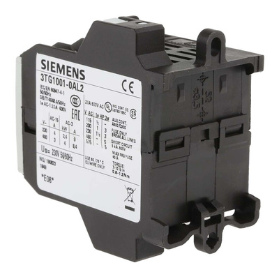 Siemens 3TG1 Series Contactor, 230 V ac Coil, 4-Pole, 20 A, 4 kW, 3NO + 1NC, 400 V ac