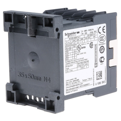 Schneider Electric LP4K Series Contactor, 24 V dc Coil, 3-Pole, 6 A, 3 kW, 3NO, 600 V ac