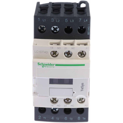 Schneider Electric LC1D Series Contactor, 24 V ac Coil, 4-Pole, 40 A, 4NO, 690 V ac