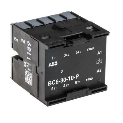 ABB B Series Contactor, 24 V dc Coil, 3-Pole, 6 A, 4 kW, 3NO, 690 V ac