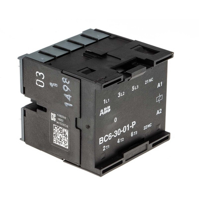 ABB B Series Contactor, 24 V dc Coil, 3-Pole, 6 A, 4 kW, 3NO, 690 V ac
