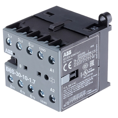 ABB B6 Contactor Relay 3NO, 9 A Contact Rating, 4 kW, B Range