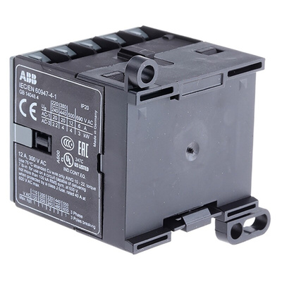 ABB B6 Contactor Relay 3NO, 9 A Contact Rating, 4 kW, B Range