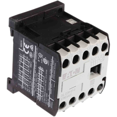 Eaton Contactor, 24 V dc Coil, 1-Pole, 6.6 A, 3 kW, 3NO, 690 V ac