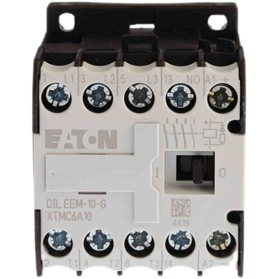 Eaton Contactor, 24 V dc Coil, 3-Pole, 6.6 A, 3 kW, 3NO, 690 V ac