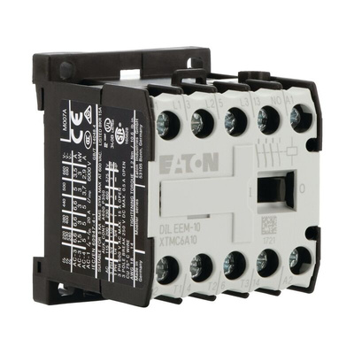 Eaton Contactor, 24 V dc Coil, 3-Pole, 6.6 A, 3 kW, 3NO, 690 V ac