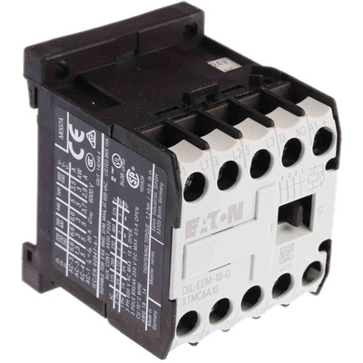 Eaton Contactor, 24 V dc Coil, 3-Pole, 6.6 A, 3 kW, 3NO, 690 V ac