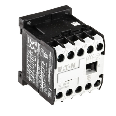 Eaton Contactor, 24 V dc Coil, 4-Pole, 9 A, 4 kW, 4NO, 400 V ac
