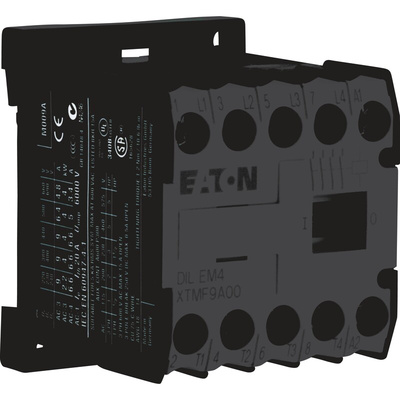 Eaton Contactor, 24 V dc Coil, 4-Pole, 9 A, 4 kW, 4NO, 400 V ac