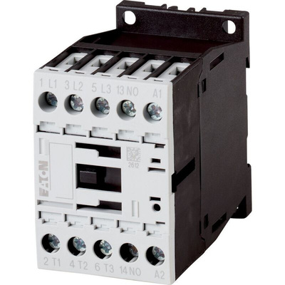Eaton Contactor, 110 V ac Coil, 3-Pole, 12 A, 5.5 kW, 1NO, 400 V ac