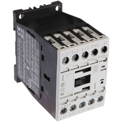Eaton Contactor, 110 V ac Coil, 3-Pole, 12 A, 5.5 kW, 1NO, 400 V ac