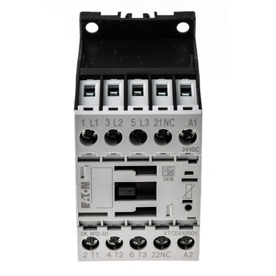 Eaton Contactor, 24 V dc Coil, 3-Pole, 12 A, 5.5 kW, 3NO, 400 V ac