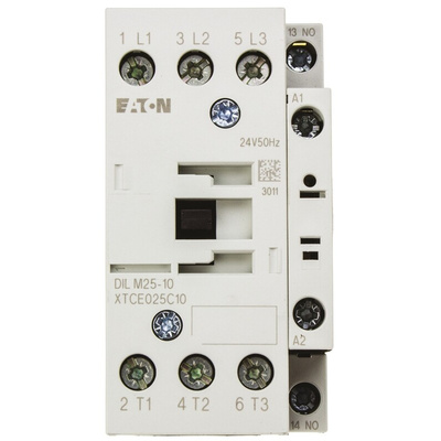 Eaton Contactor, 24 V ac Coil, 3-Pole, 25 A, 11 kW, 3NO, 400 V ac