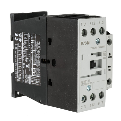 Eaton Contactor, 230 V ac Coil, 3-Pole, 25 A, 11 kW, 3NO, 400 V ac