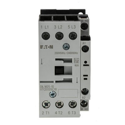 Eaton Contactor, 230 V ac Coil, 3-Pole, 25 A, 11 kW, 3NO, 400 V ac