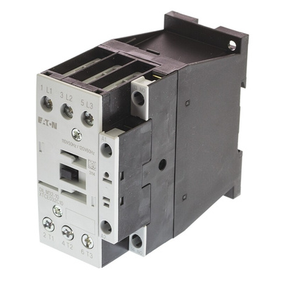 Eaton Contactor, 110 V ac Coil, 3-Pole, 25 A, 15 kW, 3NO, 400 V ac