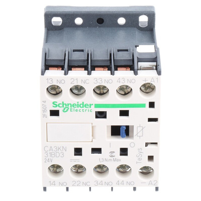 Schneider Electric CA3KN Series Contactor, 10 A, 3 W, 3NO + 1NC, 690 V dc