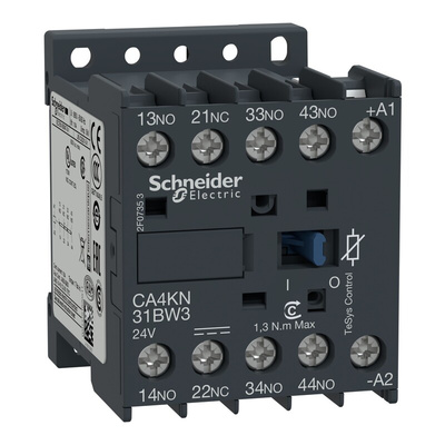 Schneider Electric CA4KN Series Contactor, 10 A, 1.8 W, 3NO + 1NC, 690 V ac