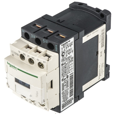 Schneider Electric LC1D Series Contactor, 12 V dc Coil, 3-Pole, 9 A, 4 kW, 3NO, 690 V ac