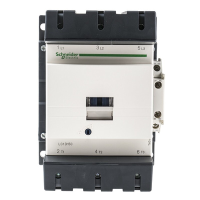 Schneider Electric LC1D Series Contactor, 24 V dc Coil, 3-Pole, 150 A, 80 kW, 3NO, 1 kV ac
